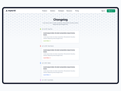 Changelog Design changelog design list minimal ui