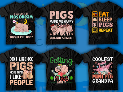 PIG T-Shirt Design Bundle pig shirt pig t shirt design pig tshirt pig vector