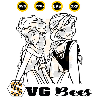 Anna And Elsa Silhouette SVG anna and elsa silhouette svg svgbees