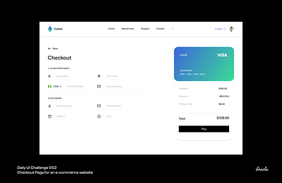 A Checkout Page for an E-commerce Website design ecommerce graphic design ui ux web