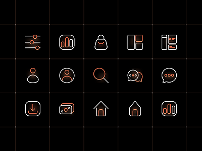 eCommerce Icon Set application avatar charts design download ecommerce ecommerceiconset figma home icon iconpack icons iconset messege ui wallet