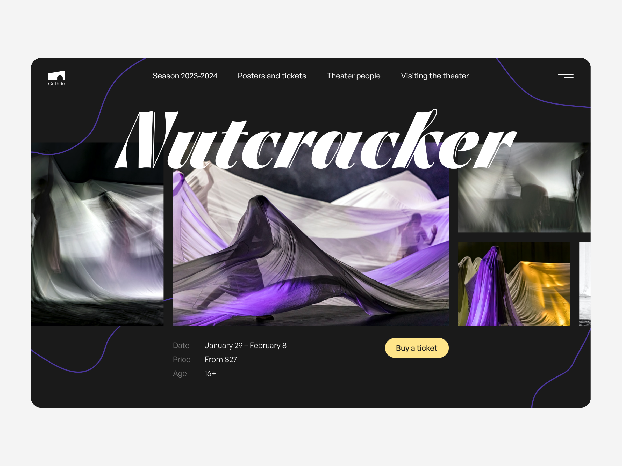 🎭 Yourself in the World of Theater agency agency website business creative digital agency digital agency website homepage landingpage modern pixelean theater theater redesign ui uidesign uiux uxdesign web agency webdesign website website design
