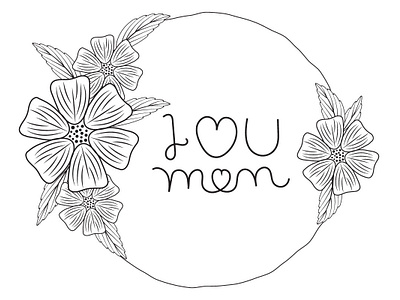 I Love you Mom Line Art doodle Floral Boho Wreath design design element design elements doodle doodle art doodle flower bouquet doodle flower easy floral floral boho floral doodle floral frame flower flower bouquet flower doodle flower doodles graphic design hand drown artwork hand drown mom artwork i love mom illustration