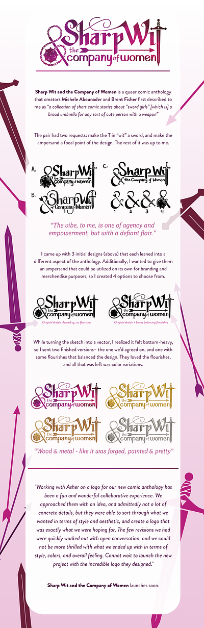 Sharp Wit and the Company of Women branding design hand lettering illustration lettering logo typography