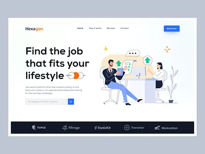 Job Search Platform color corporate design education illustration job landing page trends ui user interface ux website