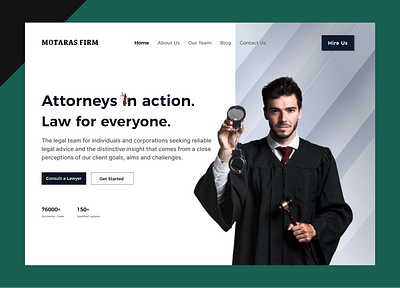 Law Firm Hero Section Design app branding design graphic design illustration logo typography ui ux vector webdesign