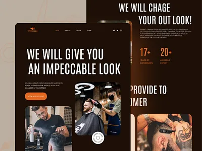 Trimscape - Barbershop Landing Page barbershop barbershop landing page barbershop landing page design barbershop website design landing page ui ui design ui ux web design web development website design