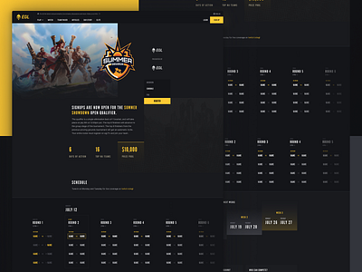 EGL Summer Showdown (2021) esports gaming ui web website