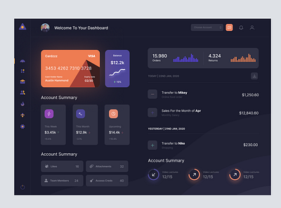 Fintech Dashboard UI Concept app design design ui ux web app