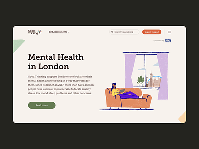 Animation for the Mental Health Website 🔊 animation design health healthcare landing page layout medical medicine mental health motion design non-profit psychologist psychology smooth transitions web website