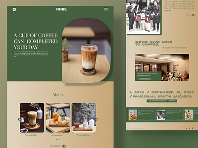 Vida Cafe I Web Design coffe shop ui web design