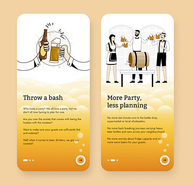 Keg at Home App Walkthrough Designs beer beer app beer ui illustration keg mobile app ui mobile ui ui ux
