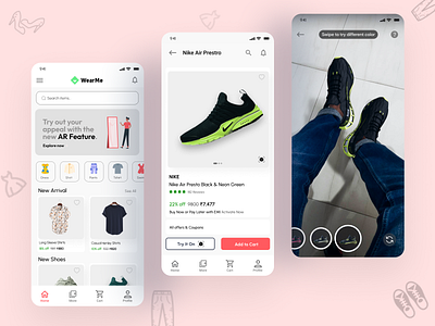 WearMe AR: Try-On for Fashion Shopping- Real-time AR fitting. 3d animation app appdesign branding creative design digitaldesign graphic design illustration interface logo mobileapp motion graphics ui userexperience userinterface ux vector webdesign
