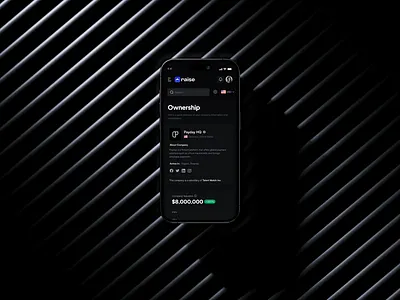 Raise: Ownership Section (Mobile) companies company profile dailui design mobile ownership ui ui design uid ux uxui web
