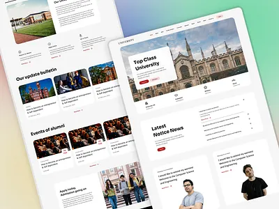 University Website UI Template design figma figma template header design landing page ui design ui template uiux university university website ux design website website design