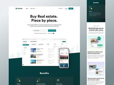 Real estate Marketing Website clean creative dashboard home page icons illustration landing page properties real estate responsive site staed uae real estate ui uiux web web app web design web page website