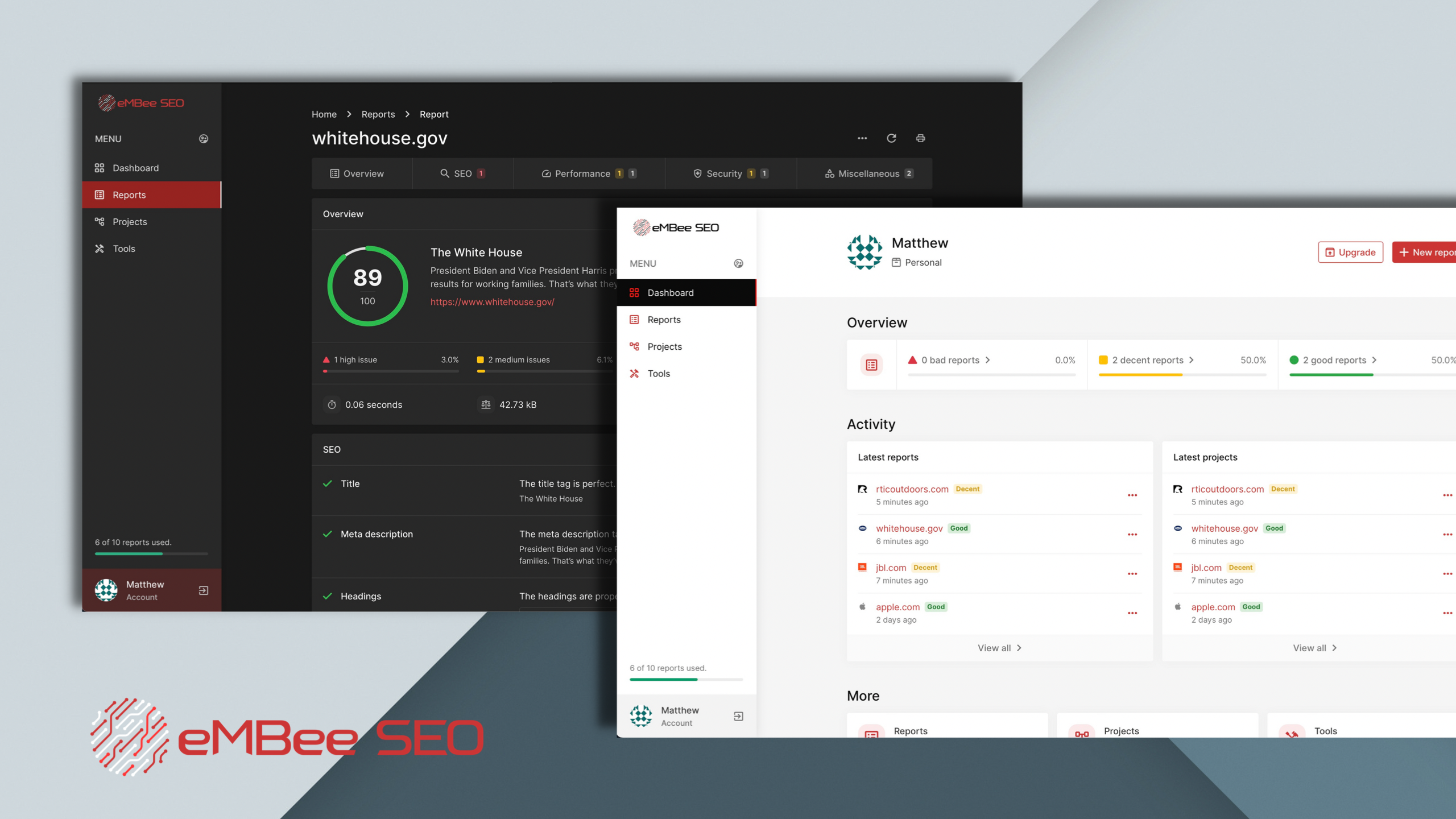 eMBee SEO Application and Landing Page app design graphic design illustration logo mobile ui ux web web designs website