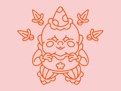 Weird Little Clown character character design clown illustration jester minimal vector