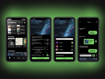 Sending Songs and Chatting in Spotify - A Concept Study app chat concept study design for hire freelance innovation mobile music product design social spotify tech ui ux