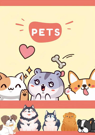 Beautiful Cute Pets Wallpaper! branding colorful graphic design illustration
