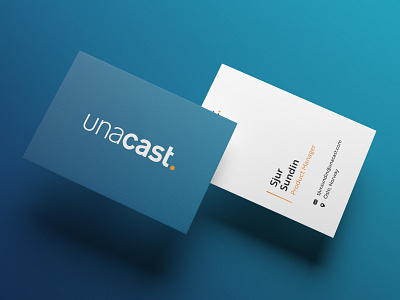 Unacast Business Cards agency blue business cards print print design startup startups