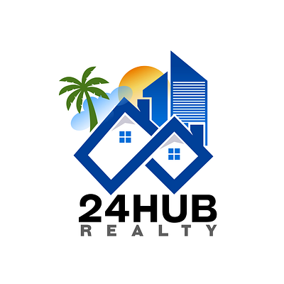 Logo for 24HUB REALTY branding design graphic design logo typography