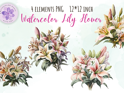 Watercolor lily Flower floral clipart flower art flower painting flowers home decor lily lily painting lily watercolor painting spring flowers watercolor watercolor clipart watercolor flower watercolor flowers watercolor lilies watercolor lily watercolour wedding clipart wedding flowers wedding invitation