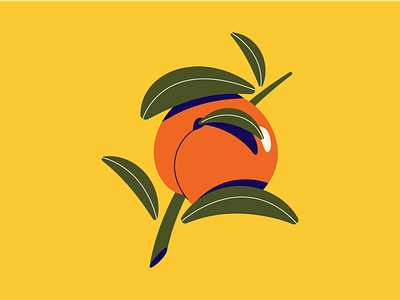 Peachy peach branding design flat fresh fruit graphic design illo illustration market ui vector