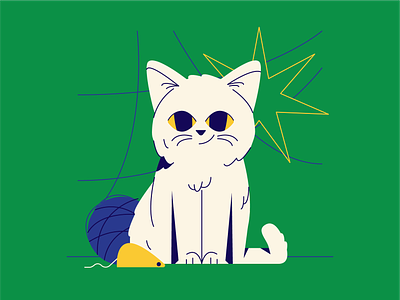 Cute kitty animal cat character illustration flat graphic design illustration kitten playful vector