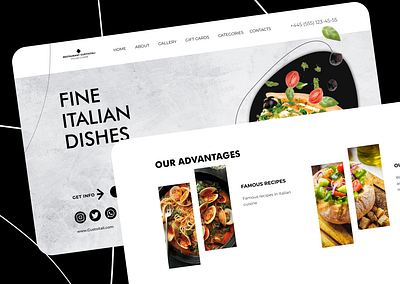 Italian Restaurant website "Gustoitali" | UI/UX design branding graphic design logo motion graphics ui