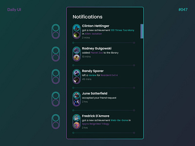 Activity Feed — Daily UI #047 activity feed challenge daily daily ui daily ui 047 dailyui dailyui 047 dailyui047 games gaming notifications ui ux