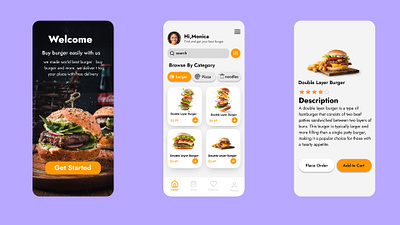 simple food ordering app branding graphic design ui