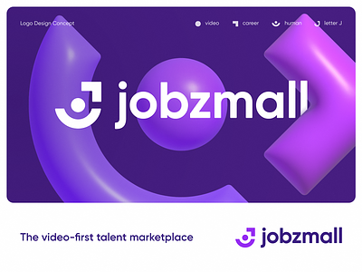 Jobzmall Unused Logo Concept blockchain branding gradient hr icon identity job lettering logo marketplace saas video