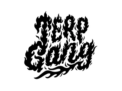 WIP TERP GANG apparel design fire handlettering ipad lettering letteringstyle logo procreate sketch sketches typography