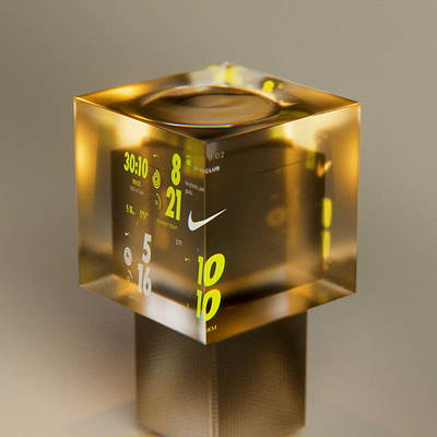 Nike cube totem 3d animation branding c4d cinema 4d cinema4d deformer design gif glass motion graphics nike octane redshift render totme ui