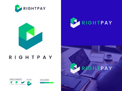 Right Pay Logo Design brand brand identity branding corporate logo cube logo design financial logo graphic design investment logo logo logo design modern logo money logo pay company logo pay logo pay logo mark right logo right mark right pay logo right pay logo design