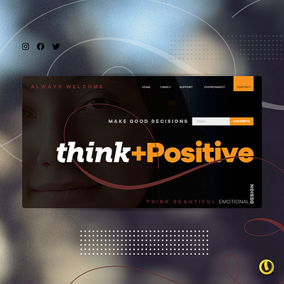 Think + Positive graphic design typography ui