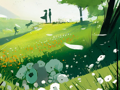 Springtime! bookcover cover editorial illustration landscape spring