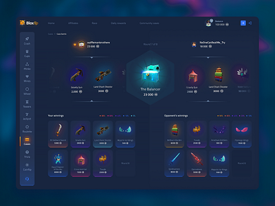 Open Case - Roblox Casino bet betting bloxflip case casino casino design crypto casino gambling game interface interface nft case open open case roblox roblox casino ui ux ux ui web design web3