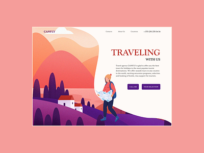 Traveling agency | Web design design graphic design illustration travel trip ui ux vector website page world