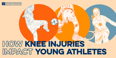 "How Knee Injuries Impact Young Athletes" - Airrosti athletics blog design graphic design healthcare illustration
