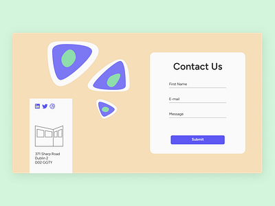 Daily UI Challenge 028- Contact Us 028 business card challenge contact us dailyui desktop dribbble ui