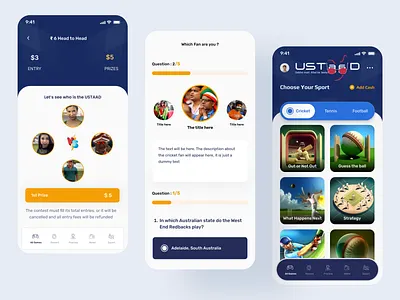 Ustaad Sport App Design app design cricket esport football game game app game asset game ui games gaming app mobile mobile app mobile app design play sport sport app sport app design sports sports app sylgraph