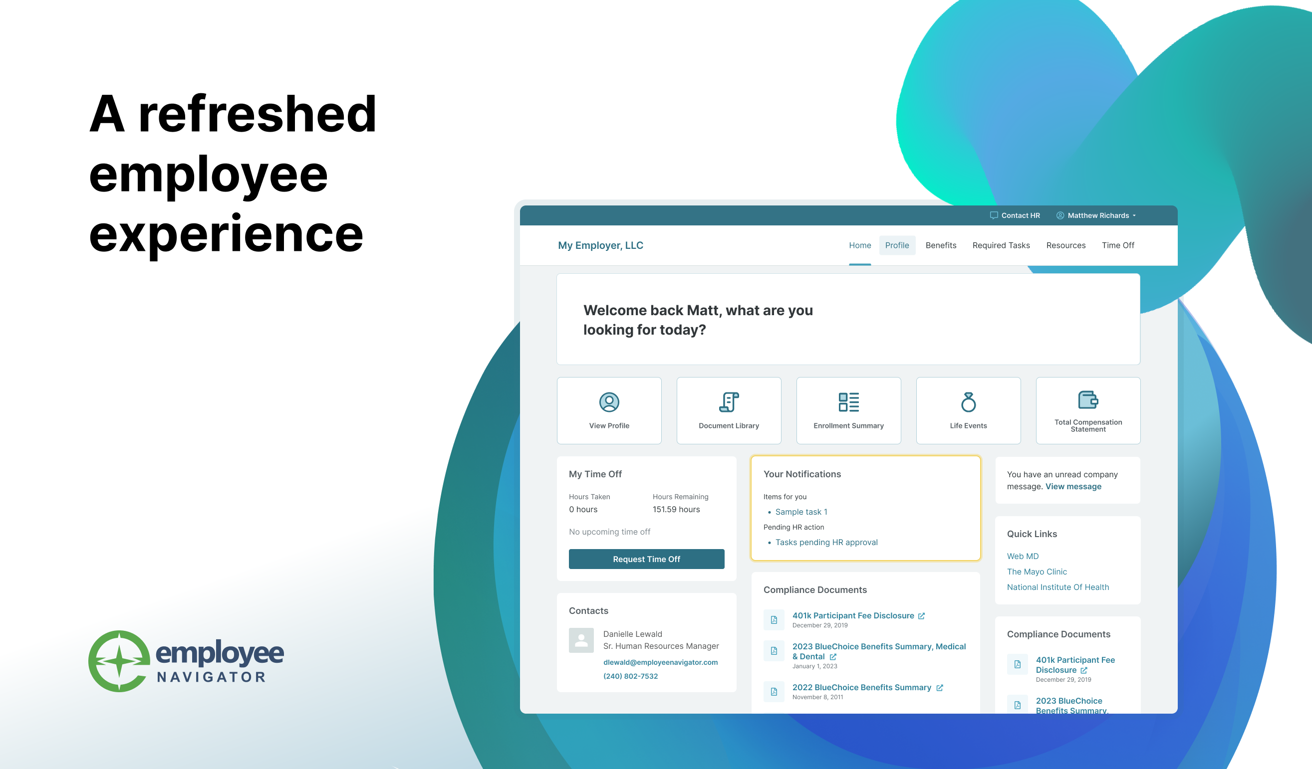 Employee Navigator - Refreshed Employee App bootstrap dashboard duotone employee inter minimal monotone product profile teal