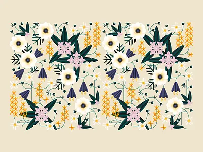 March blooms blooming blooms floral flowers foliage illustration leaves line seasonal spring summer symmetry vines