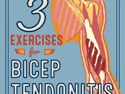 "3 Exercises for Bicep Tendonitis" Instagram Carousel - Airrosti anatomy design graphic design healthcare illustration instagram social media