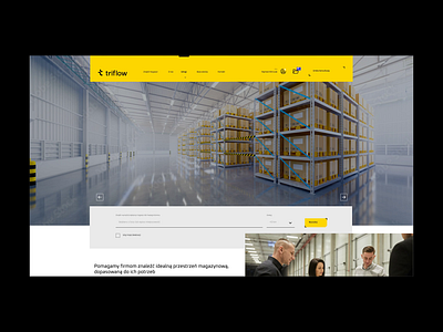 triflow animation black branding interaction prototype real estate ui ux warehouse web yellow