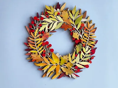 Fall wreath svg. Autumn laser cut files 3d wall art autumn leaves autumn wreath fall centerpiece fall decorations fall leaves fall wreath fall wreath svg hello fall svg laser cut files laser cut wreath wooden wreath wreath svg