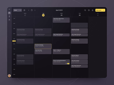 Calendar app animation app availablity calendar command panel date design interface modal schedule ui ux web week