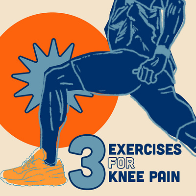 "3 Exercises for Knee Pain" Instagram Carousel - Airrosti design graphic design healthcare illustration instagram social media